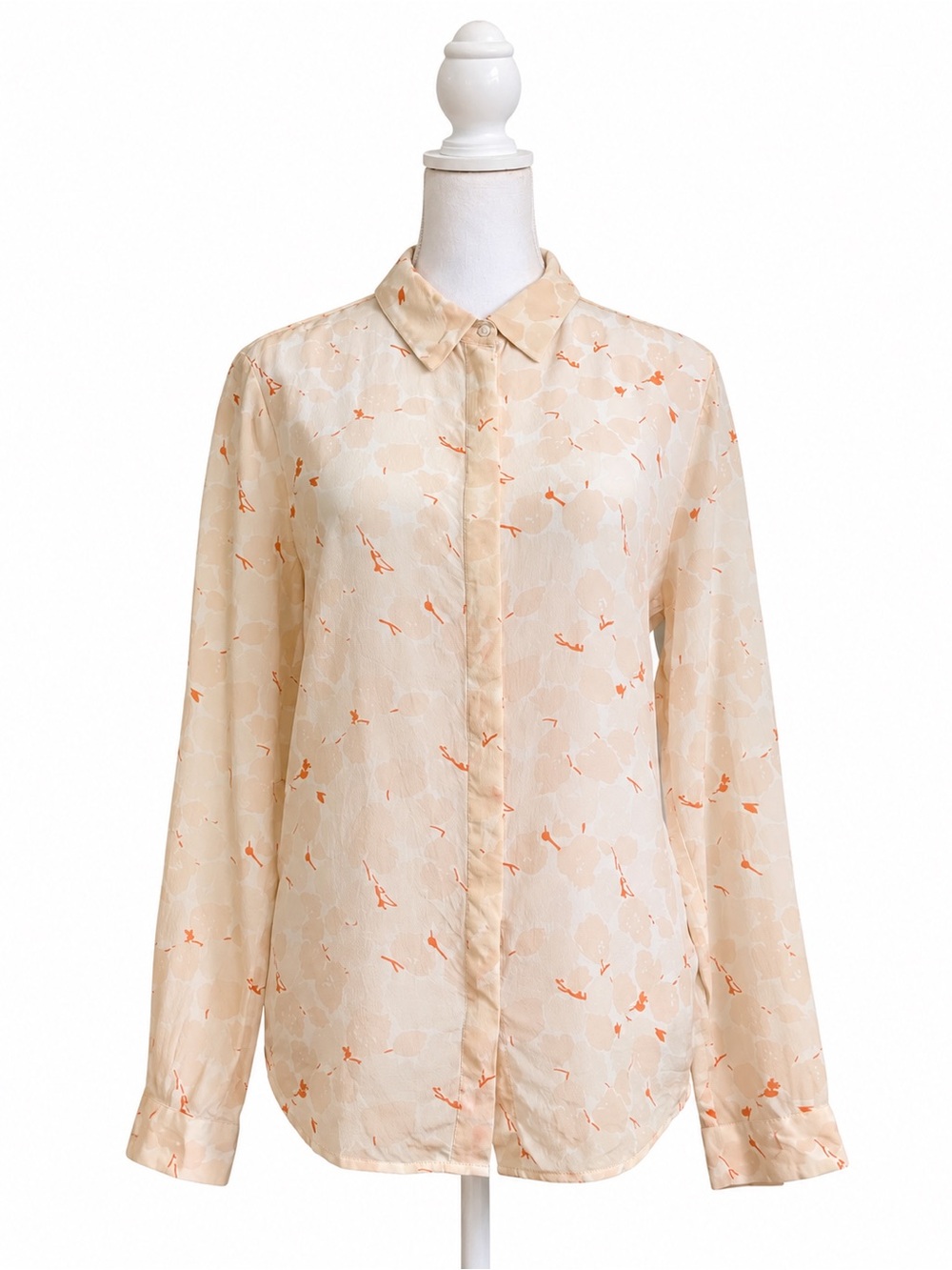 Comptoir des Cotonniers Women’s S Floral Print Button Front Long Sleeve Blouse